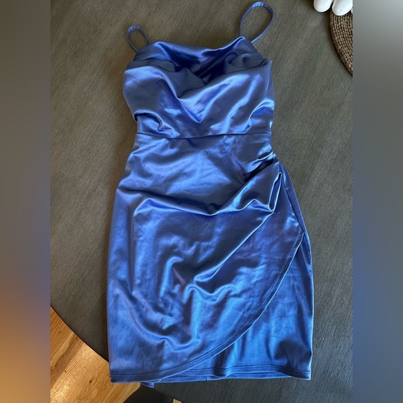 Emerald Sundae Satin Mini Dress in Blue (Macys) - Picture 7 of 12